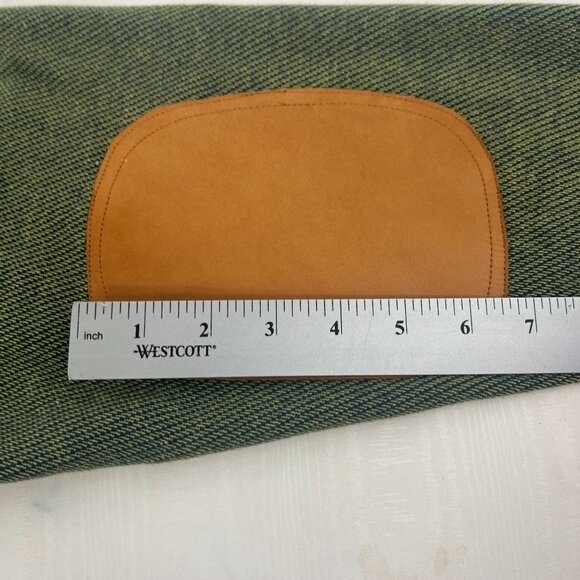 ORVIS Men's Olive Green 1/4 Zip Pullover Sweater With Brown Elbow Patches M - Picture 4 of 15